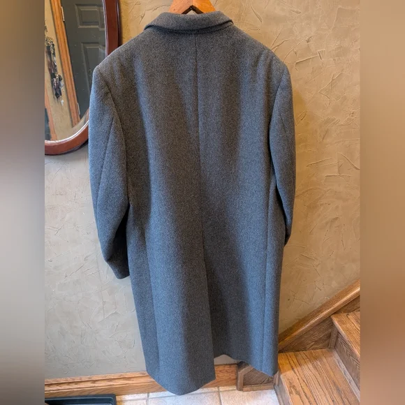 Gray Men's Cashmere-wool Coat - Picture 2 of 9